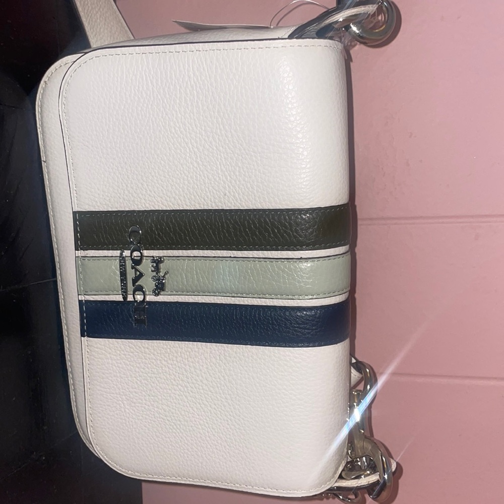 Cream leather coach crossbody ( completely new with tag)